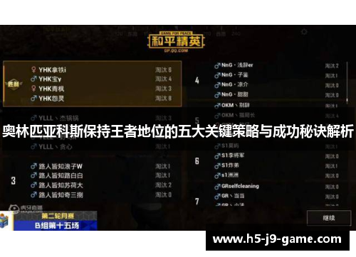 奥林匹亚科斯保持王者地位的五大关键策略与成功秘诀解析 奥林匹亚科斯保持王者地位的五大关键策略与成功秘诀解析