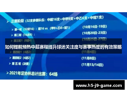 如何提前预热中超赛程提升球迷关注度与赛事热度的有效策略 如何提前预热中超赛程提升球迷关注度与赛事热度的有效策略